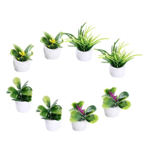 PHENOFICE 8-teiliges Satz Miniatur-topfpflanzen Für Puppenhaus Mini-Bonsai-Modell Als Dekoration Miniatur-Bonsai Für Zuhause von PHENOFICE