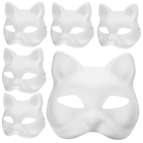 PHENOFICE DIY Cat Face Masken Unbemalte Papiermasken Für Maskerade Karneval Und Cosplay Bastelbedarf Für Und Erwachsene von PHENOFICE