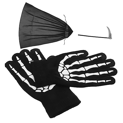 PHENOFICE Halloween Requisite Kostüm Zubehör Set Für Erwachsene Gothic Reaper Mantel Handschuhe Einzigartiges Design PHENOFICE Halloween Requisite Kostüm Zubehör Set Für Erwachsene Gothic Reaper Mantel Handschuhe Einzigartiges Design von PHENOFICE