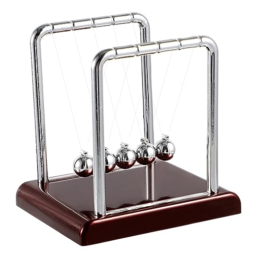 PHENOFICE Kinetisches Newton Pendel Ballspiel Mit Rotem Sockel Dekoratives Physikspielzeug Für Schreibtisch Und Büro Quadratischer Pendel Ball Ohne Batterie Kleine Größe PHENOFICE Kinetisches Newton Pendel Ballspiel Mit Rotem Sockel Dekoratives Physikspielzeug Für Schreibtisch Und Büro Quadratischer Pendel Ball Ohne Batterie Kleine Größe von PHENOFICE