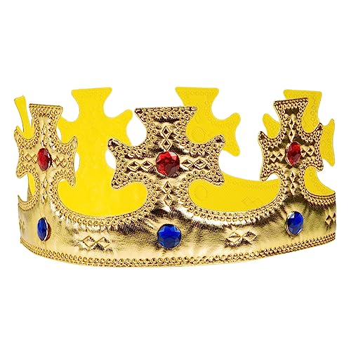 PHENOFICE Königskrone Haarreif für Jungen Party und Halloween Verkleidung Kreatives Kopfschmuck Accessoire mit Funkelnden Juwelen für Geburtstagsfeiern und Rollenspiele von PHENOFICE