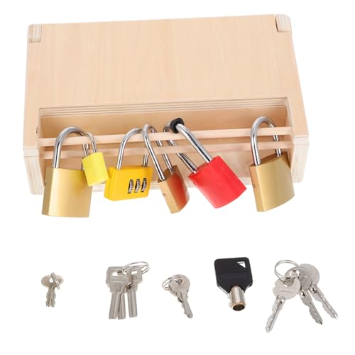 PHENOFICE Lernspielzeug Für Die Früherziehung, Lockout Vorhängeschloss, Schloss Spielzeug, Zappelspielzeug, Kleine Vorhängeschlösser, Kleinkinderschlüssel, Vorhängeschloss, Riegelschlösser von PHENOFICE
