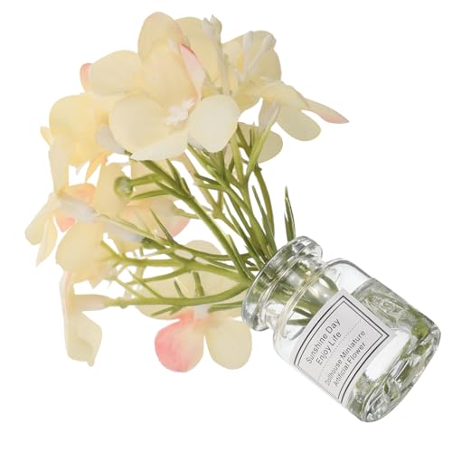 PHENOFICE Mini-Blumenvase für Puppenhaus: Miniatur-Knospenvase mit kleinen Kunstblumen – Mini-Blumendekoration für Feengarten, Mikrolandschaft, Auto-Armaturenbrett von PHENOFICE