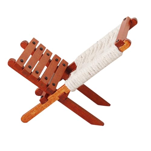 PHENOFICE Mini-Freizeitstuhl puppenhauszubehör küchendekoration Simulationsmöbel Miniaturstuhl für Dollhouse Mini-Stuhl winzige Möbel Miniaturspielzeug Mini- Baumwolle Brown von PHENOFICE