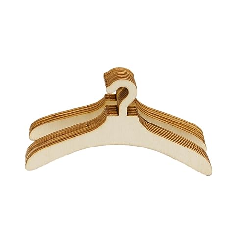 PHENOFICE 10 Stück Mini-kleiderbügel Aus Holz Puppenkleiderbügel Holzkleiderbügel Für Puppenkleidung von PHENOFICE