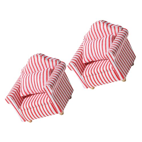 PHENOFICE Einzigartiges Mini-Sofa für das Puppenhaus 2-teiliges Miniatur-Wohnzimmermöbel-Set realistisches Streifendesign für Kinder PHENOFICE Einzigartiges Mini-Sofa für das Puppenhaus 2-teiliges Miniatur-Wohnzimmermöbel-Set realistisches Streifendesign für Kinder von PHENOFICE