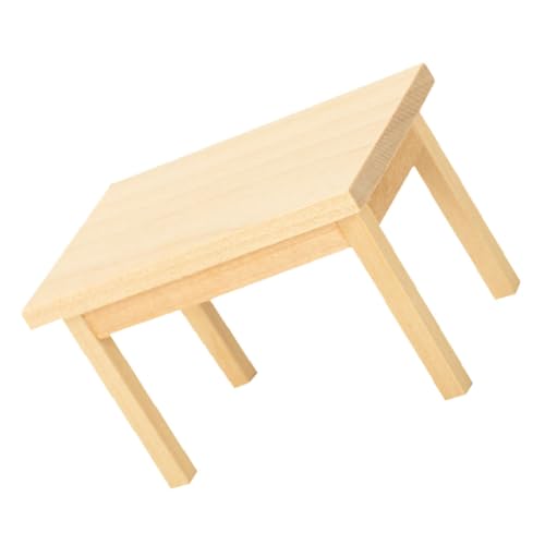 PHENOFICE 1:12 Miniatur-holztischmodell Für Puppenhaus Handgefertigter Mini-Schreibtisch Realistisches Design Für Mädchenspielzeug von PHENOFICE