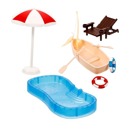 PHENOFICE Miniatur Puppenhaus Swimming Pool Set Mit Strandliege Und Boot Doll House Zubehör Für Kreative Spielwelten Ideal Für Miniatur Deko Und Gartenlandschaften PHENOFICE Miniatur Puppenhaus Swimming Pool Set Mit Strandliege Und Boot Doll House Zubehör Für Kreative Spielwelten Ideal Für Miniatur Deko Und Gartenlandschaften von PHENOFICE