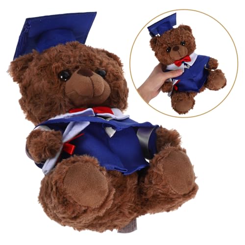 PHENOFICE Plüsch Abschlussbär mit Doktorhut Kuscheltier für Graduierung Weiches Plüschspielzeug in Braun Blau zur für Absolventen und Schulabschluss PHENOFICE Plüsch Abschlussbär mit Doktorhut Kuscheltier für Graduierung Weiches Plüschspielzeug in Braun Blau zur für Absolventen und Schulabschluss von PHENOFICE