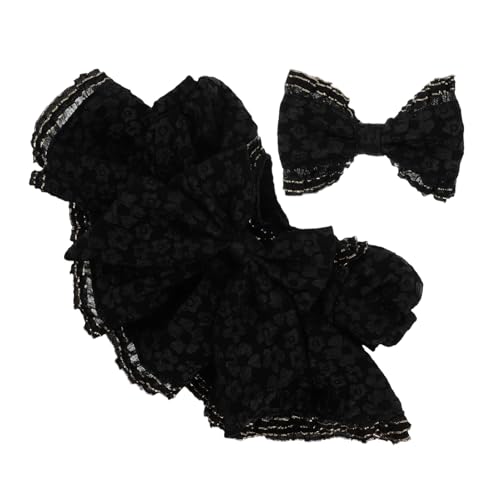 PHENOFICE Plüschtier-puppenkleid, Goldbesatz, Stofftierkleid, Plüschtier-Kleidung Mit Schleife, Für Vorgetäuschtes Rollenspiel, Puppenhaus von PHENOFICE