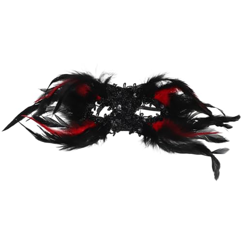 PHENOFICE Plume-Maskenballmaske: Halbgesichts-Partymaske für Damen mit elastischem Band für Abendveranstaltungen, Karneval, Halloween und Bühnenauftritte von PHENOFICE