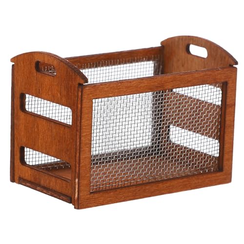 PHENOFICE Puppenhaus-Aufbewahrungsrahmen Korb Körbe Bausatz holztruhe klein kleine holzbox holzkästchen klein puppenhaus deko puppenhaus zubehör mini winzige Hausdekorationen hölzern Brown von PHENOFICE