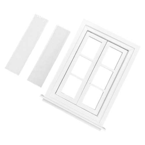 PHENOFICE Puppenhausfenster, Kleines Hausdekor, Kleines Hauszubehör, Puppenhausschmuck, Puppenhauszubehör, Minimöbel, Puppenhausdekor, Fenstermodell, Winziges Fensterrahmendekor von PHENOFICE