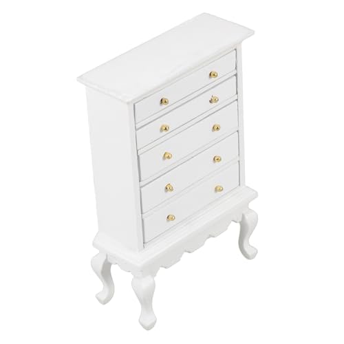 PHENOFICE Puppenhausschrank puppenhaus Schrank holzmöbel Puppenhausmöbel Miniaturschrank Miniaturmöbel Puppenmöbel Miniaturen Vintage deko Mini-Weinschrank-Modell Mini-Hausdekoration Weiß von PHENOFICE