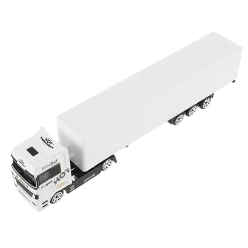 PHENOFICE Satz Transporter-Modell für LKW Modellfahrzeug für Sammler Euro Truck Modell Sattelschlepper-Modellbausätze kleine Baufahrzeuge Legierung Weiß von PHENOFICE