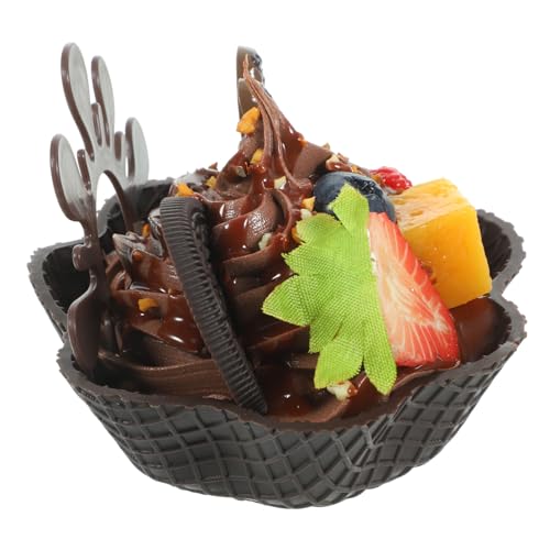 PHENOFICE Simulierte Knusprige Eiswaffelschale, Fruchttütenmodell, Platzierung Von Dessert Requisiten (Schokolade), Interessantes Eisdekor, Künstliches , Eiscreme Modell, Kaffeebar Zubehör von PHENOFICE