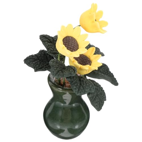 PHENOFICE Simulation Sonnenblumenornamente Miniatur-topfpflanze Für Puppenhaus Deko Garten Blumenzubehör Mikrolandschaftsdekoration Winziges Modell von PHENOFICE