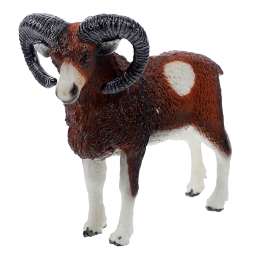 PHENOFICE Tiermodell Mufflon Statue Modell Mufflon Figur Realistische Mufflon Modelle Zum Spielen Mufflon Foto Ornament Cartoon Mufflon Ornament Mufflon Statuen Realistisches Tierspielzeug von PHENOFICE