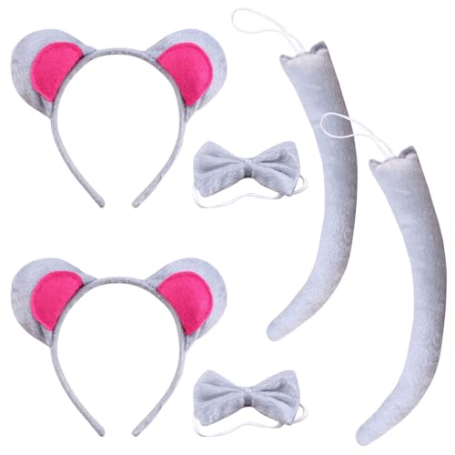 PHIEZC 6-teiliges Mauskostüm-Set, süßes Mauskostüm, maus ohren, Mausschwanz, Krawatte, Tiermaskerade, Kinder-Cosplay-Kostüm, Geburtstagsfeier, Karnevalsparty, Halloween-Partykostüm PHIEZC 6-teiliges Mauskostüm-Set, süßes Mauskostüm, maus ohren, Mausschwanz, Krawatte, Tiermaskerade, Kinder-Cosplay-Kostüm, Geburtstagsfeier, Karnevalsparty, Halloween-Partykostüm von PHIEZC