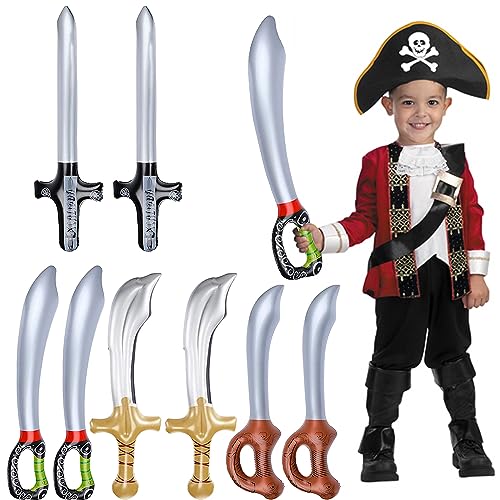 PHIEZC 8 Stück aufblasbares Piratenmesser, Piratenschwert, aufblasbare Piratenschwert-Luftballons für Piraten-Cosplay-Party, Halloween, Mottoparty-Dekorationen PHIEZC 8 Stück aufblasbares Piratenmesser, Piratenschwert, aufblasbare Piratenschwert-Luftballons für Piraten-Cosplay-Party, Halloween, Mottoparty-Dekorationen von PHIEZC