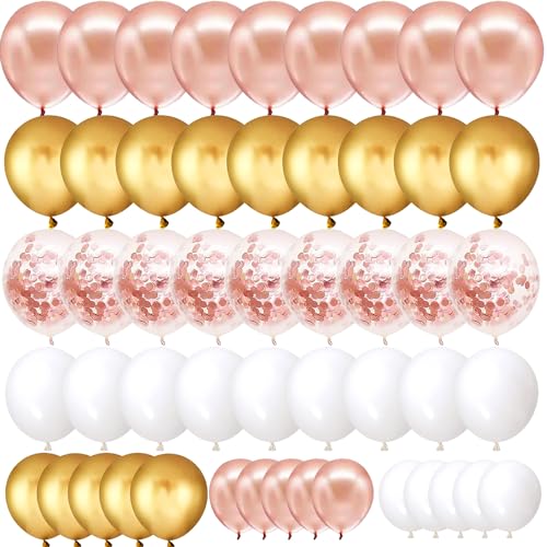 80 Stück Luftballon Rosegold, Luftballons Geburtstag Roségold Konfetti Luftballons Helium Balloons für Hochzeit Babyparty Valentinstag Frauen Bride to be Party Dekoration 80 Stück Luftballon Rosegold, Luftballons Geburtstag Roségold Konfetti Luftballons Helium Balloons für Hochzeit Babyparty Valentinstag Frauen Bride to be Party Dekoration von PHISGNIO