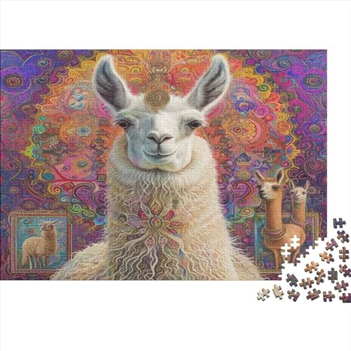 Alpaca Puzzles 300 Teile Cute Animals Erwachsene Lernspiel Moderne Wohnkultur Family Challenging Games Geburtstag Stress Relief Toy 300pcs (40x28cm) von PHLEPS
