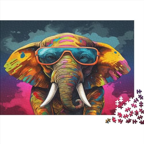 Asian Elephant DIY Kit 1000 Stück Puzzles Für Erwachsene Stress Abbauen Familien Colorful Style Puzzlepiel Mit Poster in Voller Größe 1000 Teile Lernspiel Spielzeug 1000pcs (75x50cm) von PHLEPS