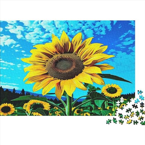 Blue Sky Sunflower Für Erwachsene 500 Teile Colorful Styles Puzzle Family Challenging Games Moderne Wohnkultur Geburtstag Educational Game Stress Relief 500pcs (52x38cm) von PHLEPS