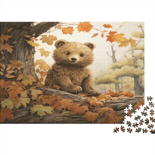 Cute Bear 1000 Teile Cute Slouchy Style Puzzles Für Erwachsene Home Decor Family Challenging Games Lernspiel Geburtstag Stress Relief Toy 1000pcs (75x50cm) von PHLEPS