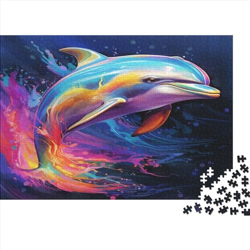 Dolphin Puzzle Erwachsene 300 Teile Colorful Style Geschicklichkeitsspiel Für Die Ganze Familie Lernspiel Geburtstag Home Decor Stress Relief 300pcs (40x28cm) von PHLEPS