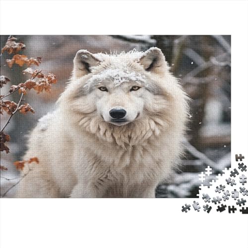 Domineering Arctic Wolf Erwachsener Puzzle 500 Teile Classic Gifts Home DecorPuzzles DIY Kit Holzspielzeug Unique Gift Home Decorfür Die Ganze Familie 500pcs (52x38cm) von PHLEPS