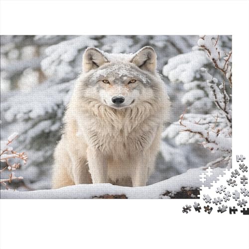 Domineering Arctic Wolf Für Erwachsene Puzzles 500 Teile Gifts Home Decor Geburtstag Family Challenging Games Lernspiel Wohnkultur Stress Relief Toy 500pcs (52x38cm) von PHLEPS