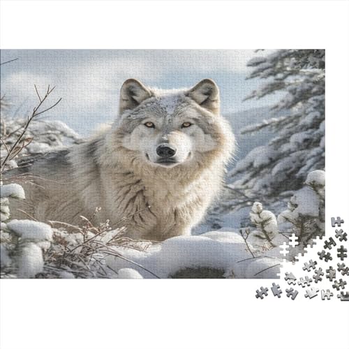 Domineering Arctic Wolf Puzzle 500 Teile Gifts Home Decor Für Erwachsene Moderne Wohnkultur Geburtstag Family Challenging Games Lernspiel Stress Relief 500pcs (52x38cm) von PHLEPS