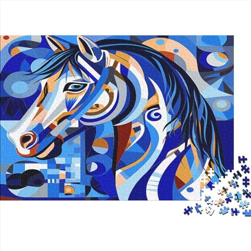 Horse 500 Teile Abstract Art Erwachsene Puzzles Geburtstag Family Challenging Games Educational Game Wohnkultur Stress Relief 500pcs (52x38cm) von PHLEPS