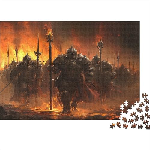 Medieval Knight 300 Teile Vintage Style Erwachsene Puzzles Geburtstag Family Challenging Games Educational Game Wohnkultur Stress Relief 300pcs (40x28cm) von PHLEPS