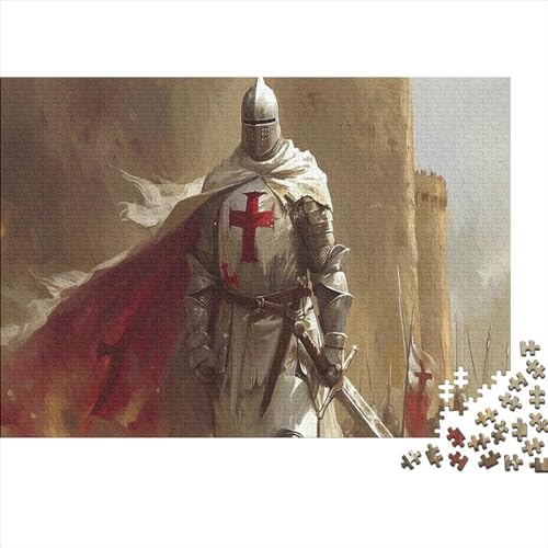 Medieval Knight Puzzle 1000 Teile Vintage Style Erwachsene Geschicklichkeitsspiel Für Die Ganze Familie Home Decor Geburtstag Lernspiel Stress Relief 1000pcs (75x50cm) von PHLEPS