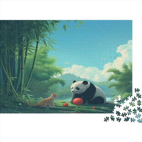 Panda 300 Teile Cute Animals Puzzle Für Erwachsene Wohnkultur Lernspiel Geburtstag Family Challenging Games Stress Relief 300pcs (40x28cm) von PHLEPS