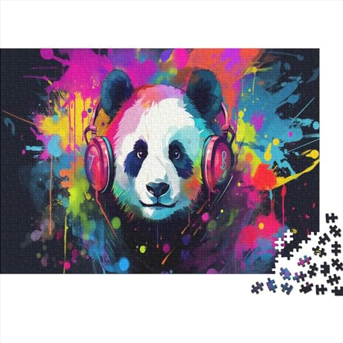 Panda Erwachsene Puzzles 1000 Teile Colorful Style Wohnkultur Geburtstag Geschicklichkeitsspiel Für Die Ganze Familie Lernspiel Stress Relief 1000pcs (75x50cm) von PHLEPS