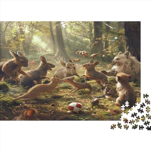 Rabbits Erwachsene Puzzles 500 Teile Cute Animals Educational Game Home Decor Geburtstag Family Challenging Games Stress Relief Toy 500pcs (52x38cm) von PHLEPS
