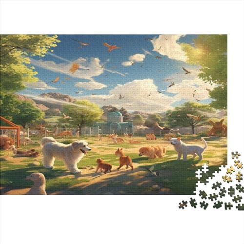 The Dog Park 500 Teile Cozy Style Puzzle Für Erwachsene Lernspiel Geburtstag Wohnkultur Family Challenging Games Entspannung Und Intelligenz 500pcs (52x38cm) von PHLEPS