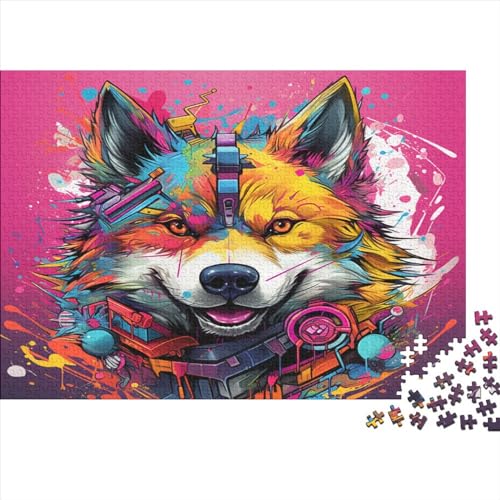 Wolf Puzzle Für Erwachsene 500 Teile Colorful Style Family Challenging Games Lernspiel Home Decor Geburtstag Stress Relief Toy 500pcs (52x38cm) von PHLEPS