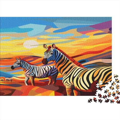 Zebra 300 Teile Colorful Style Puzzle Für Erwachsene Wohnkultur Lernspiel Geburtstag Family Challenging Games Stress Relief 300pcs (40x28cm) von PHLEPS