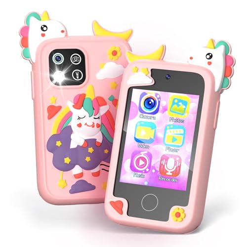 Upgrade Mini Kinder Spielzeug Pretend Smartphone, Einhorn Selfie Telefon mit 2,8 Zoll Touchscreen - Reichhaltige 20 Lernspiele - Dual-Kamera - Musik-Player, für 3-10 Jahre alte Jungen Mädchen, 32GB Upgrade Mini Kinder Spielzeug Pretend Smartphone, Einhorn Selfie Telefon mit 2,8 Zoll Touchscreen - Reichhaltige 20 Lernspiele - Dual-Kamera - Musik-Player, für 3-10 Jahre alte Jungen Mädchen, 32GB von PHNIXGAM