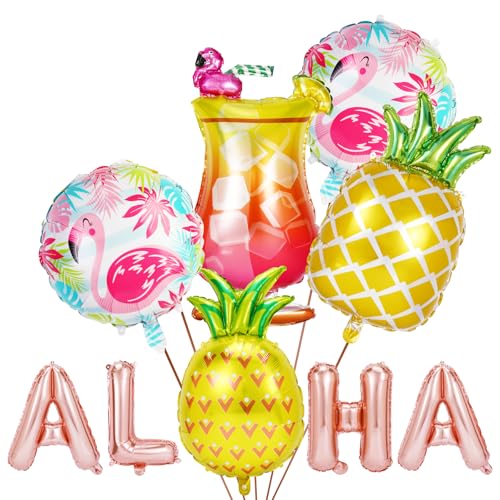 Luau Party dekorationen ALOHA Ballon Set 10 Pack, Aloha-Banner Ananasballons Aufblasbarer Palmenbaum Flamingo-Ballons Luau-Ballons für Hawaiianische Partybedarf Luau Party dekorationen ALOHA Ballon Set 10 Pack, Aloha-Banner Ananasballons Aufblasbarer Palmenbaum Flamingo-Ballons Luau-Ballons für Hawaiianische Partybedarf von PHOGARY