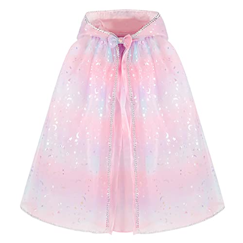 PHOGARY Kinder Umhang Mit Kapuze Prinzessin Bunt Cape Mit Kapuze, Tüll Umhang Glitzer Cape Prinzessin Halloween Kostüm Umhang Prinzessin Party Kostüm Karneval Party Outfits Cosplay für Mädchen (70cm) PHOGARY Kinder Umhang Mit Kapuze Prinzessin Bunt Cape Mit Kapuze, Tüll Umhang Glitzer Cape Prinzessin Halloween Kostüm Umhang Prinzessin Party Kostüm Karneval Party Outfits Cosplay für Mädchen (70cm) von PHOGARY