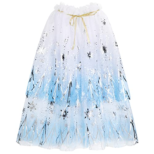 PHOGARY Kinder Umhang Prinzessin Blau Cape, Tüll Umhang Mit Schneeflocke Dekorieren Cape Prinzessin Halloween Kostüm Umhang Prinzessin Party Outfits Cosplay Geschenk zum Kindertag für Mädchen (80cm) PHOGARY Kinder Umhang Prinzessin Blau Cape, Tüll Umhang Mit Schneeflocke Dekorieren Cape Prinzessin Halloween Kostüm Umhang Prinzessin Party Outfits Cosplay Geschenk zum Kindertag für Mädchen (80cm) von PHOGARY