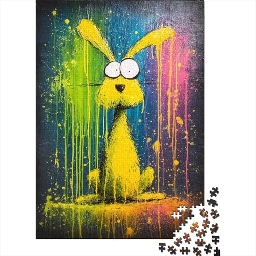 A Frightened Kaninchen Puzzle 1000 Teile Für Erwachsene interessant Impossible Puzzle Geschicklichkeitsspiel Weihnachtspuzzle 1000pcs (75x50cm) von PHQAZWSXE