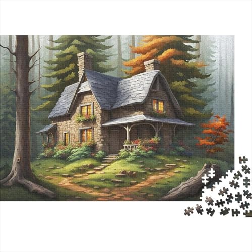 A Haus in The Wald Puzzle 1000 Teile Für Erwachsene Und Kinder interessant Erwachsenenpuzzle Geschicklichkeitsspiel Weihnachtspuzzle 1000pcs (75x50cm) von PHQAZWSXE