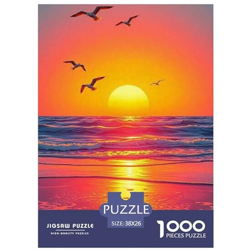 Am Meer Sonneset 1000 Teile Puzzle Für Erwachsene Und Kinder interessant Erwachsenenpuzzle Geschicklichkeitsspiel Geschenk 38x26cm/1000pcs von PHQAZWSXE