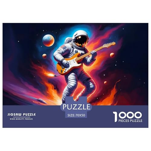 Astronauten Spielen Gitarre 1000 Teile Puzzle Für Die Ganze Familie interessant Erwachsenenpuzzle Geschicklichkeitsspiel GescHühnerk 70x50cm/1000pcs von PHQAZWSXE